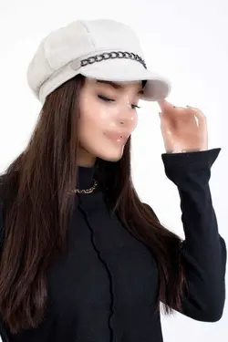 اکسسوار دار کلاه زنجیردار زمستانی پارچه برند LadyColor کد 1701290230