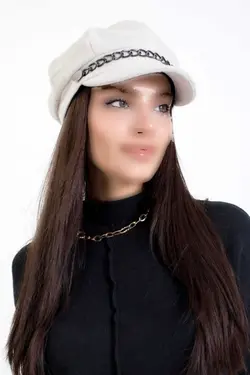 اکسسوار دار کلاه زنجیردار زمستانی پارچه برند LadyColor کد 1701290230