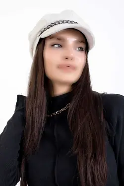 اکسسوار دار کلاه زنجیردار زمستانی پارچه برند LadyColor کد 1701290230