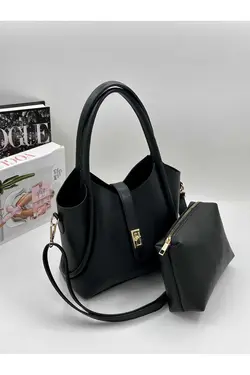 کیف دوشی ست سگک چرم مصنوعی ظریف آهنی آرایش کمربند‎دار دستی زنانه بند‎دار برند lilienbag کد 1701257351