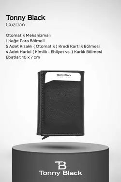 کیف پول ست کمربند دار جعبه‎دار کادو ویژه سری جا کارتی مردانه اصل برند Tonny Black کد 1701993738