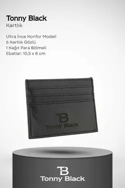 کیف پول ست کمربند دار جعبه‎دار کادو ویژه سری جا کارتی مردانه اصل برند Tonny Black کد 1701993738