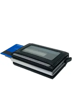 کیف پول محافظ اتوماتیک سکه چشمه‎دار جا کارتی مردانه مشکی چرم برند Walle's Polo کد 1701993681