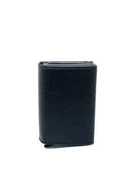 کیف پول محافظ اتوماتیک سکه چشمه‎دار جا کارتی مردانه مشکی چرم برند Walle's Polo کد 1701993681