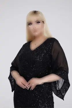 لباس مجلسی شیفون پولک دوز سایز بزرگ برند VOLİNAY TEKSTİL کد 1702289702