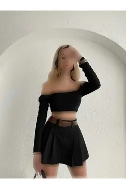 دامن شلوارک کمربند‎دار پلیسه دار شورت زنانه برند LB Laluna Butik کد 1703284530