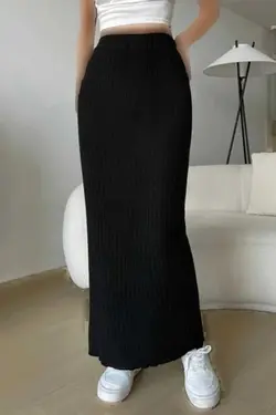 دامن بافتنی ساده کلفت مشکی زنانه برند missamour کد 1703284512