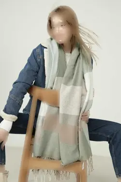 شال دوشی کلفت طرح‎دار ماهی بافتنی 13807نرم نعنایی رنگ گردن برند Axesoire کد 1703498243