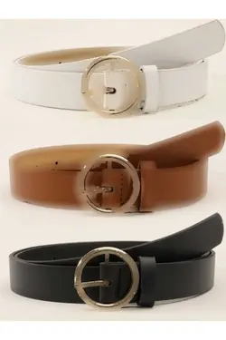 ست کمربند قد سگک دار سفید شتری طلایی مشکی استاندارد برند modaes butik کد 1703600249