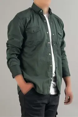 پیراهن جین اسلیم فیت نفتی مردانه برند bombe کد 1703600841