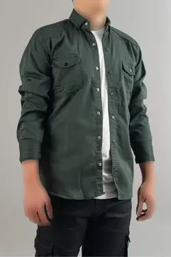 پیراهن جین اسلیم فیت نفتی مردانه برند bombe کد 1703600841