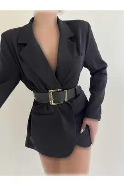 پیراهن کت کمربند زنانه سگک دار گشاد برند Fiori کد 1703600824