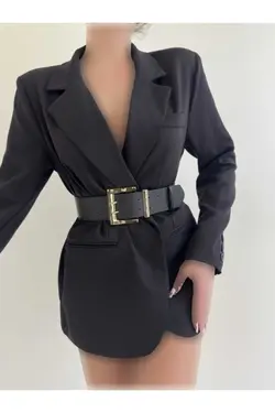 پیراهن کت کمربند زنانه سگک دار گشاد برند Fiori کد 1703600824