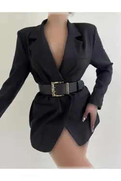 پیراهن کت کمربند زنانه سگک دار گشاد برند Fiori کد 1703600824