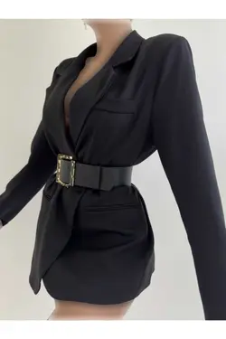 پیراهن کت کمربند زنانه سگک دار گشاد برند Fiori کد 1703600824