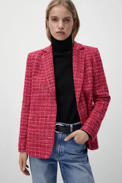 بلیزر ست بافتنی قرمز برند Massimo Dutti کد 1648259111