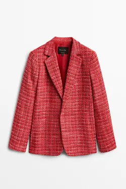بلیزر ست بافتنی قرمز برند Massimo Dutti کد 1648259111