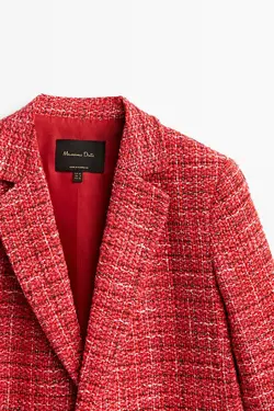 بلیزر ست بافتنی قرمز برند Massimo Dutti کد 1648259111