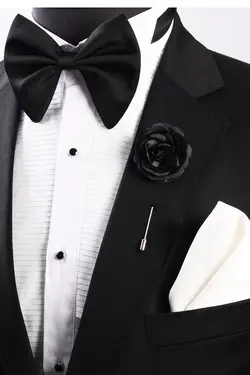 پاپیون ست دستمال طرح‎دار سفید &amp; برند Esgue کد 1648249091