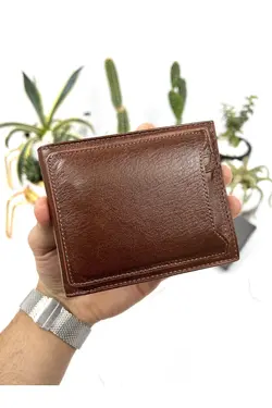کیف پول جا کارتی اضافی شتری مردانه چرم اصل برند bayderi کد 1648188246