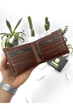 کیف پول جا کارتی اضافی شتری مردانه چرم اصل برند bayderi کد 1648188246