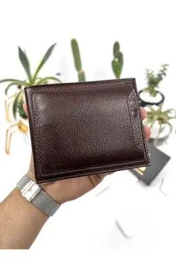 کیف پول جا کارتی اضافی مردانه چرم اصل قهوه برند bayderi کد 1648187827
