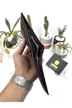 کیف پول جا کارتی اضافی مردانه چرم اصل قهوه برند bayderi کد 1648187827