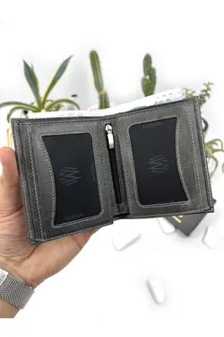 کیف پول جا کارتی بزرگ گشاد طوسی مردانه چرم اصل برند bayderi کد 1648187711