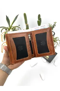 کیف پول جا کارتی بزرگ گشاد مردانه چرم اصل برند bayderi کد 1648187412