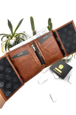 کیف پول جا کارتی بزرگ گشاد مردانه چرم اصل برند bayderi کد 1648187412