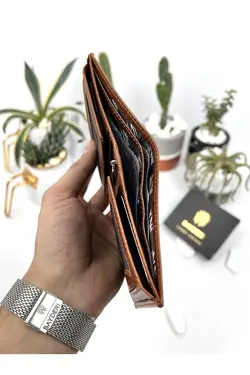 کیف پول جا کارتی بزرگ گشاد مردانه چرم اصل برند bayderi کد 1648187412