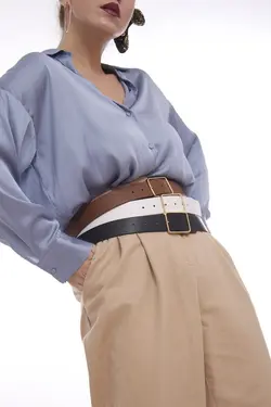 ست کمربند دار ساده طلایی زنانه برند Kemerim کد 1648166240