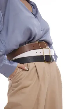 ست کمربند دار ساده طلایی زنانه برند Kemerim کد 1648166240