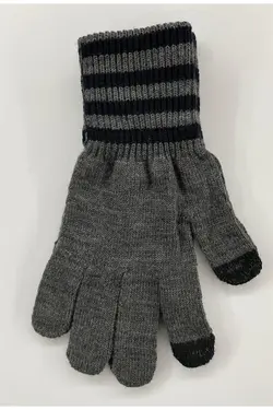 دستکش لمسی راه‎راه خاکستری-سورمه ای برند Glove workshop کد 1648407561