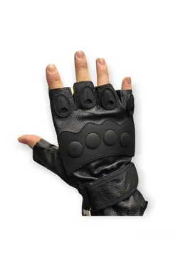 دستکش انگشت نصفه چرم مردانه برند İşnar کد 1648407028