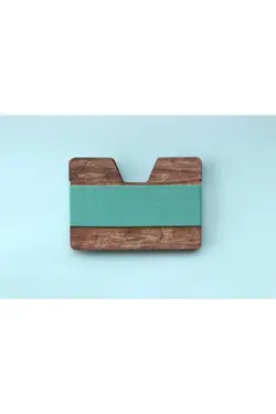 چوب درخت گردو طرح‎دار جا کارتی مردانه برند Hediyoo کد 1648404187