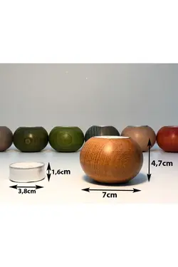 شمعدان ست جا شمعی معطر تزئینی درخت گردو چوب طوسی / سه تایی برند deepowls کد 1648402027