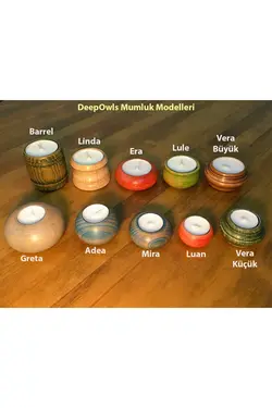 شمعدان ست جا شمعی معطر تزئینی درخت گردو چوب طوسی / سه تایی برند deepowls کد 1648402027