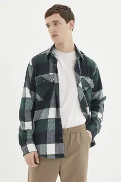 پیراهن ست متناسب جیب‌دار سبز مردانه برند TRENDYOL MAN کد 1648383981