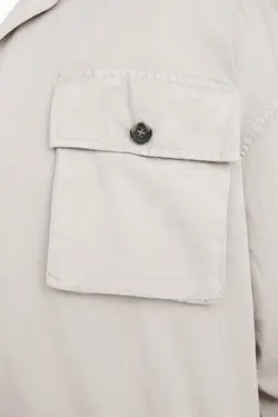 پیراهن ست گشاد یقه آستین بلند جیب‌دار شیری مردانه برند TRENDYOL MAN کد 1648383851