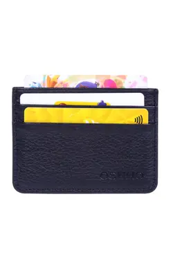 جا کارتی مشکی چرم اصل برند OSHHO کد 1648501275