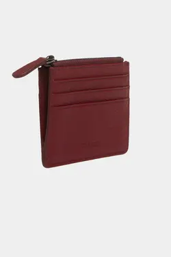 محفظه ای سکه 3603100% اصل زرشکی جا کارتی زیپدار چرم برند Grande کد 1648500901