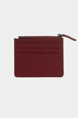 محفظه ای سکه 3603100% اصل زرشکی جا کارتی زیپدار چرم برند Grande کد 1648500901