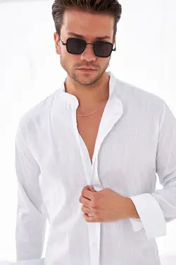 پیراهن کتان تابستانی آستین بلند برند Delpino کد 1648457648