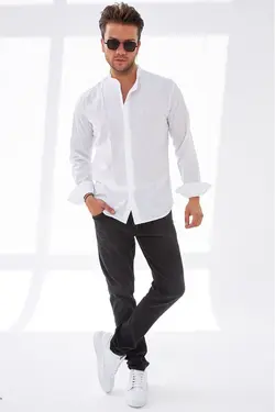 پیراهن کتان تابستانی آستین بلند برند Delpino کد 1648457648