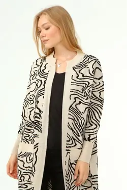 بافتنی طرح گورخری سنگی زنانه برند Hergün Moda کد 1648452439