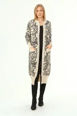 بافتنی طرح گورخری سنگی زنانه برند Hergün Moda کد 1648452439