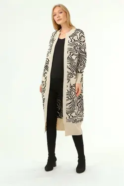 بافتنی طرح گورخری سنگی زنانه برند Hergün Moda کد 1648452439