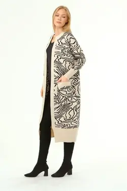 بافتنی طرح گورخری سنگی زنانه برند Hergün Moda کد 1648452439