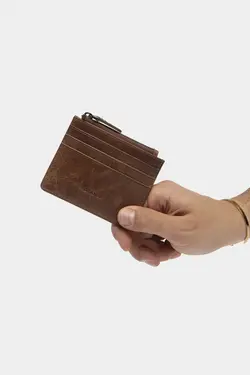 انتیک محفظه ای سکه 3603100% اصل شتری جا کارتی زیپدار چرم برند Grande کد 1648668787
